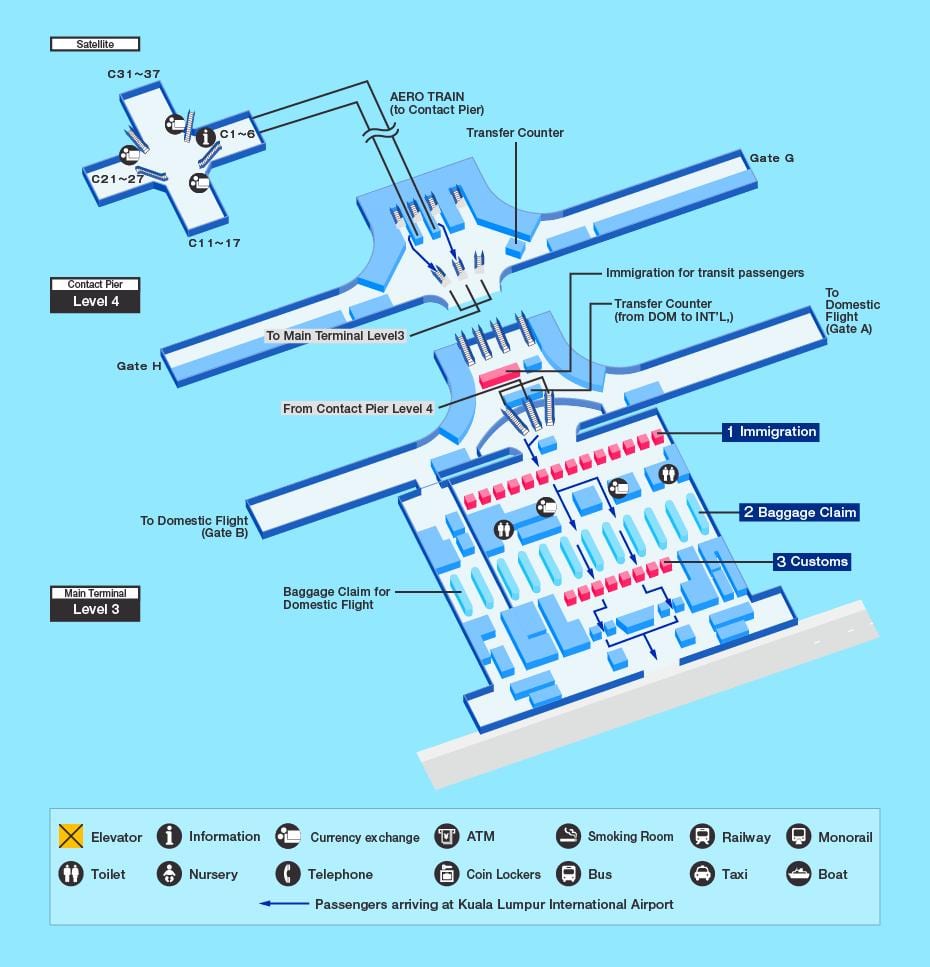 klia ટર્મિનલ નકશો