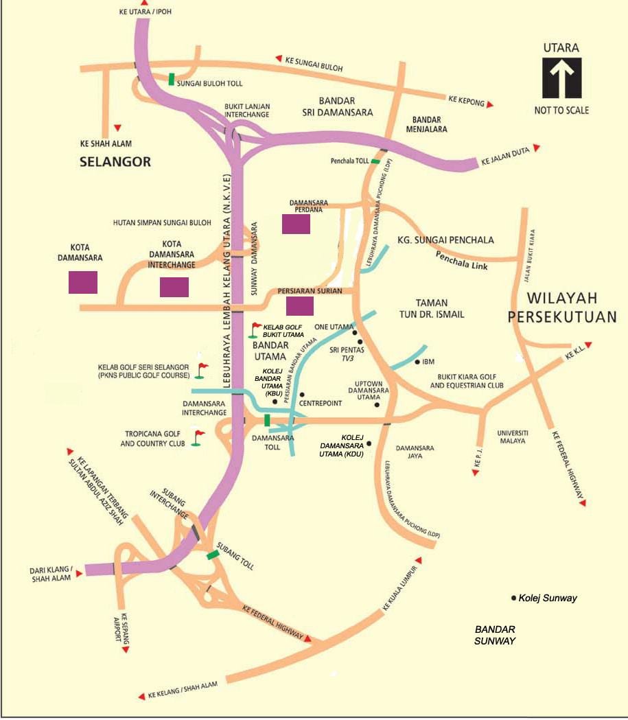 damansara નકશો કુઆલા લુમ્પુર