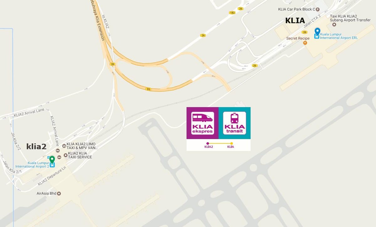 klia એક્સપ્રેસ ટ્રેન નકશો