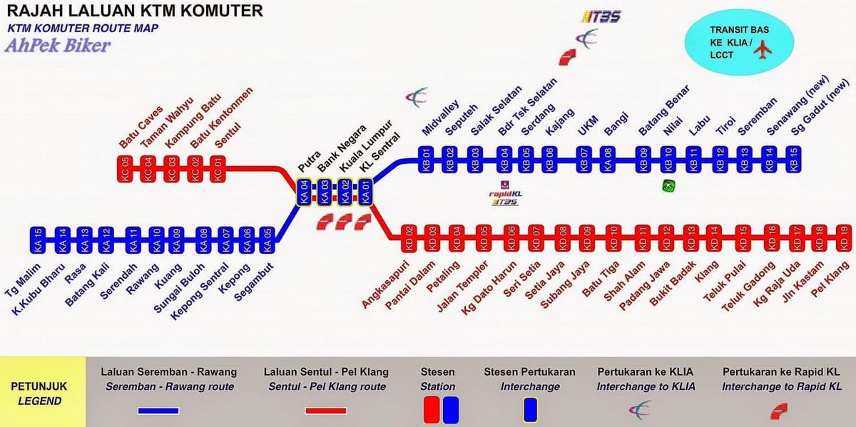 નકશો komuter મલેશિયા