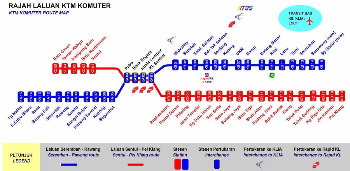 kl komuter નકશો