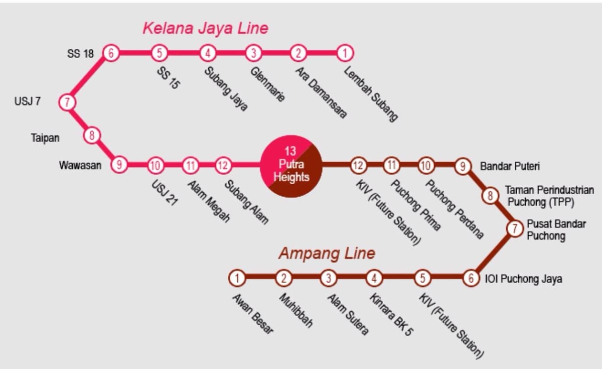kl sentral lrt નકશો