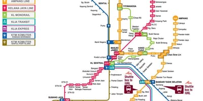 ટ્રેન નકશો kl મલેશિયા