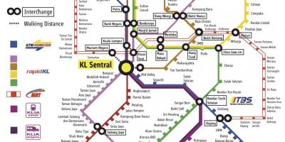 Kl sentral ટ્રેન સ્ટેશન નકશો
